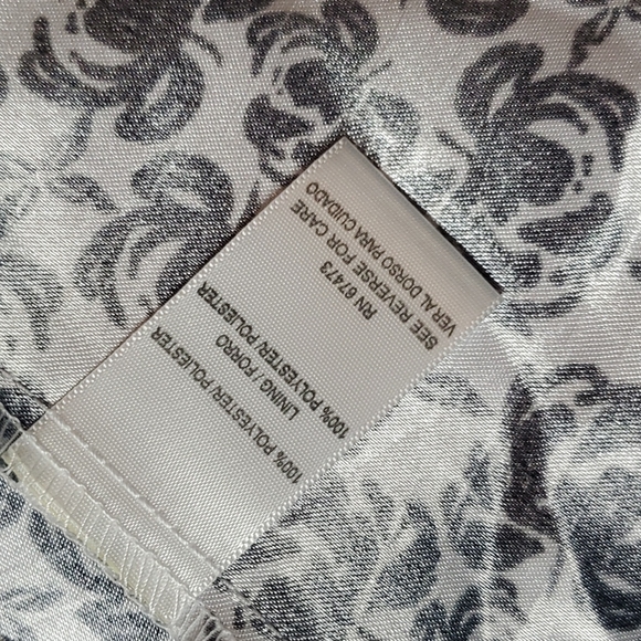 Tea-Length Dress with Black Cabbage Rose Print Size 12 - Picture 8 of 9